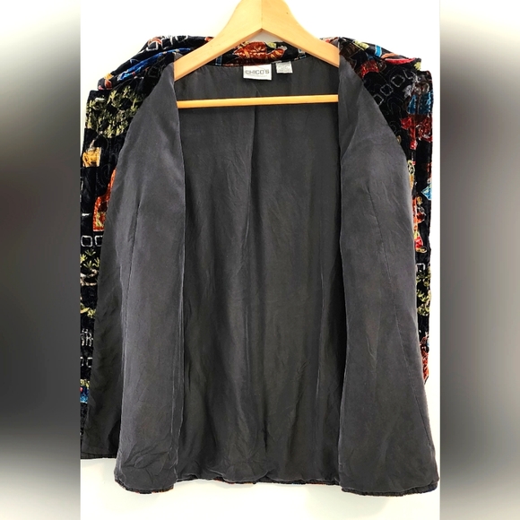 CHICO'S Vintage Women Collared Shirt Size L Black Sleeveless Button Lined - Picture 6 of 6